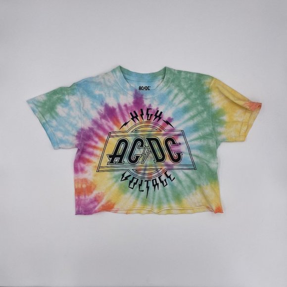 AC/DC Tie Dye Crop Top - Picture 1 of 5